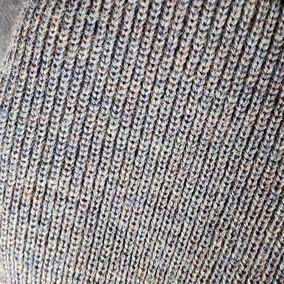 Aklanda Australia Wool Shawl Collar Sweater 1/4 Button Marled Stripe Size Large - Picture 5 of 11